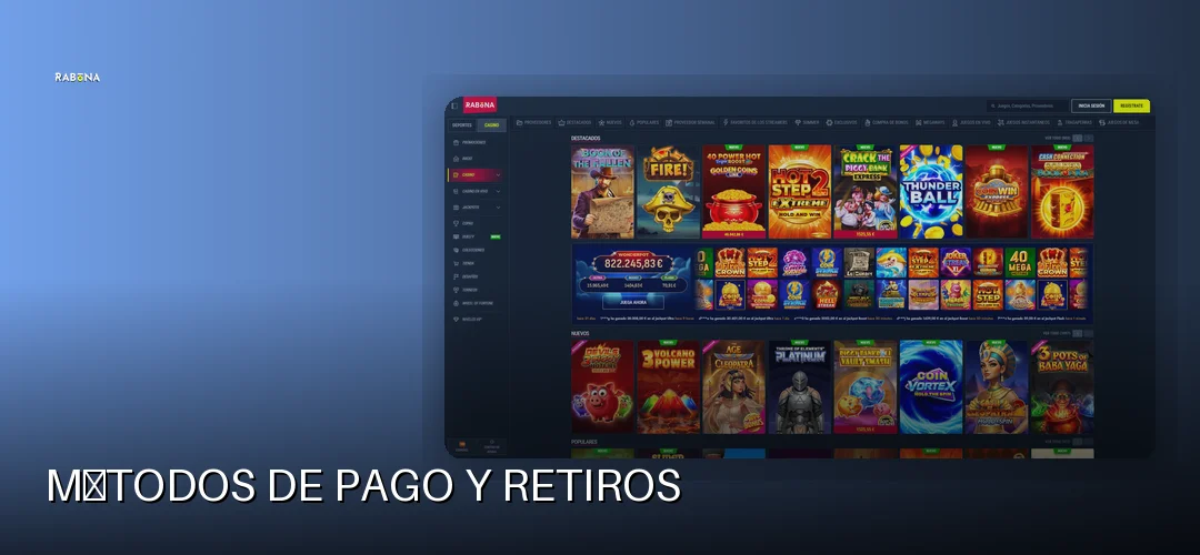Métodos de pago y retiros