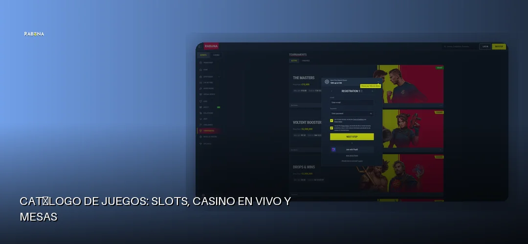 Catálogo de juegos: slots, casino en vivo y mesas